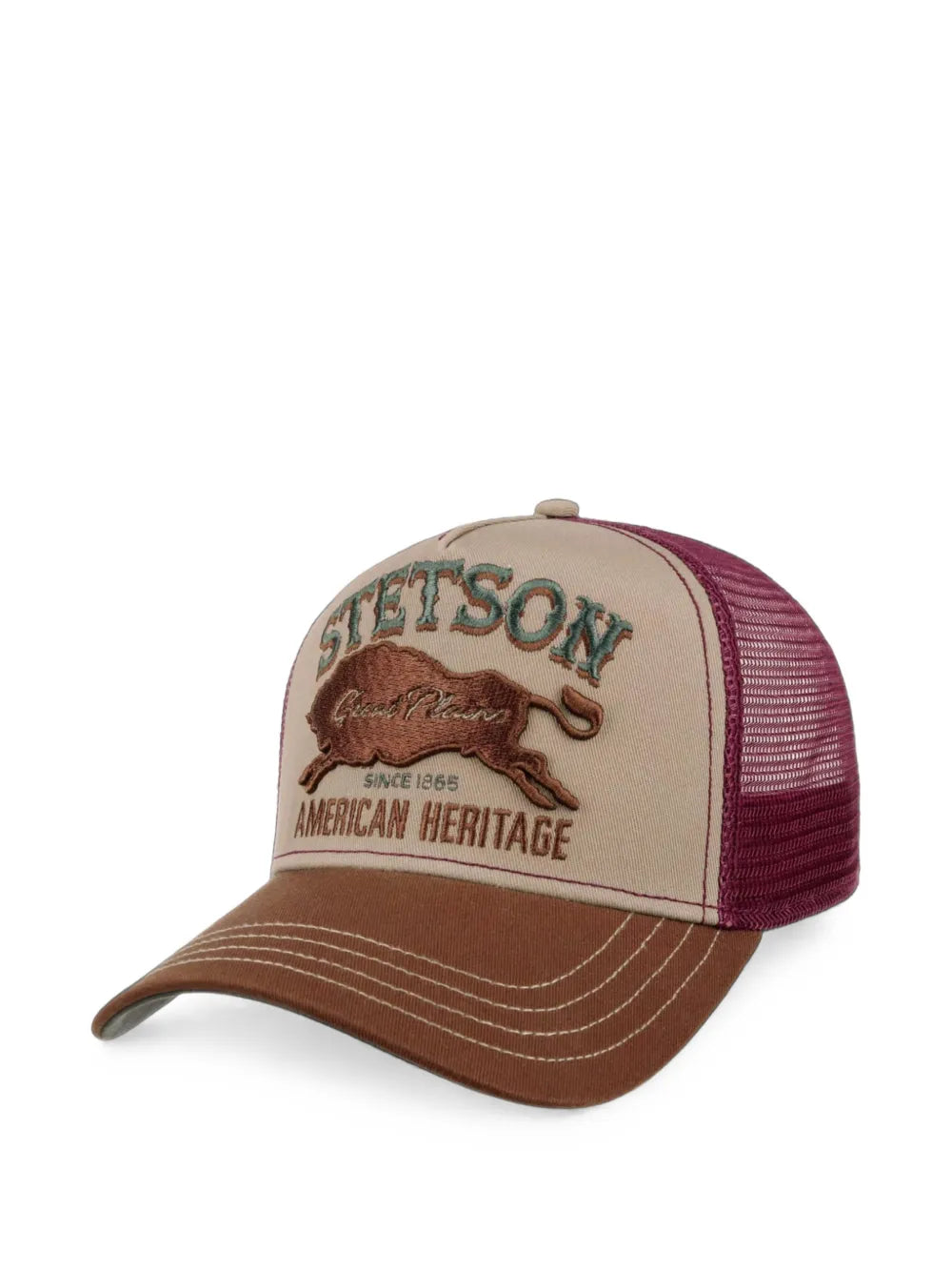 logo-embroidered mesh-panel cap