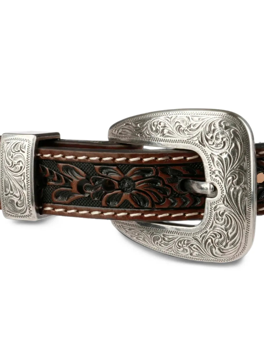 floral-tooled leather belt