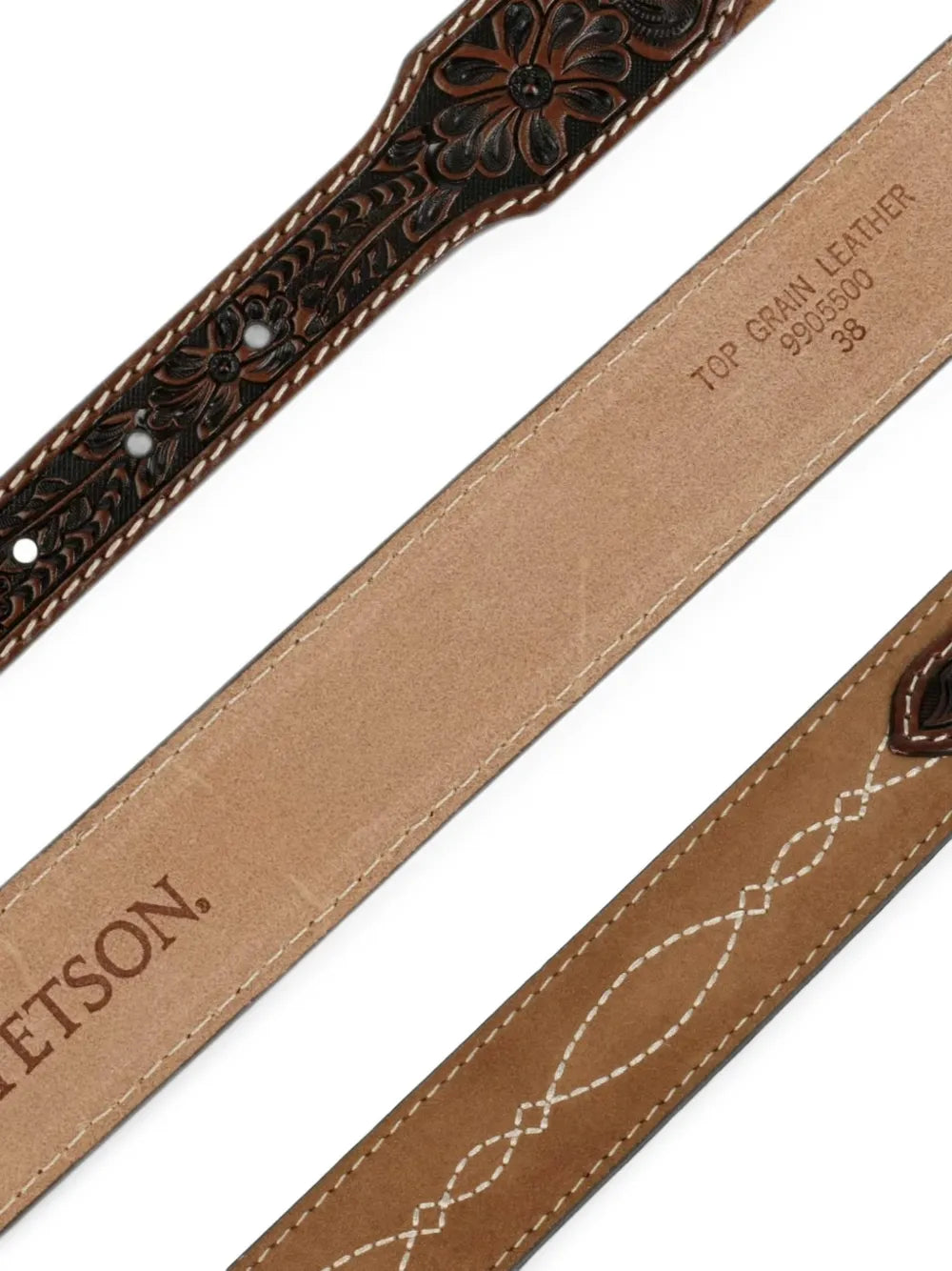 floral-tooled leather belt
