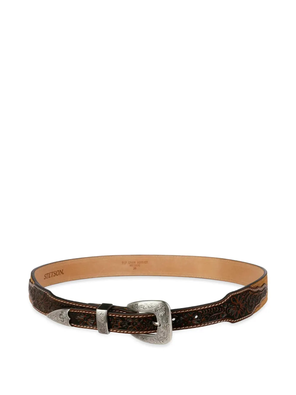 floral-tooled leather belt