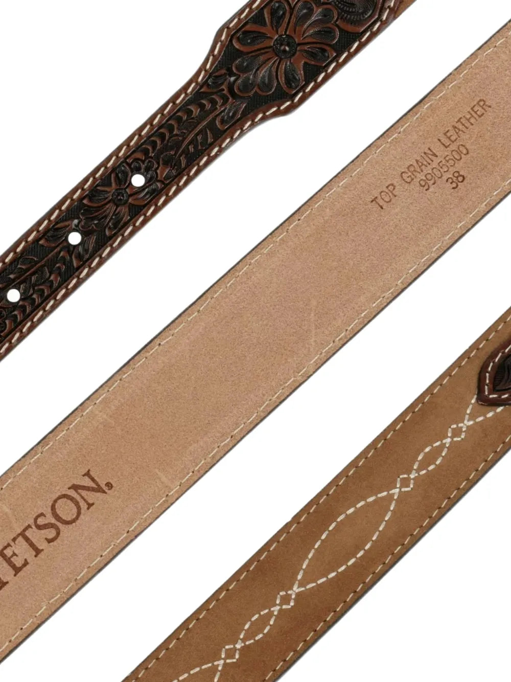 floral-tooled leather belt