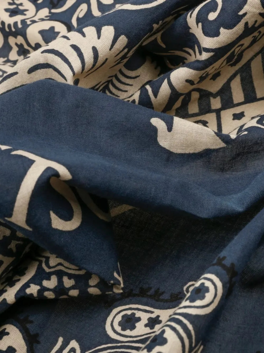 paisley-print logo-print scarf