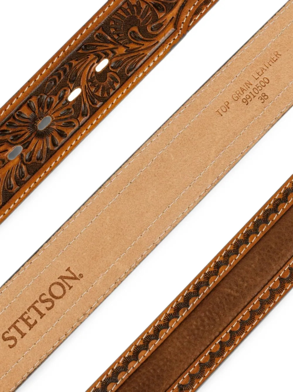 floral-tooled leather belt