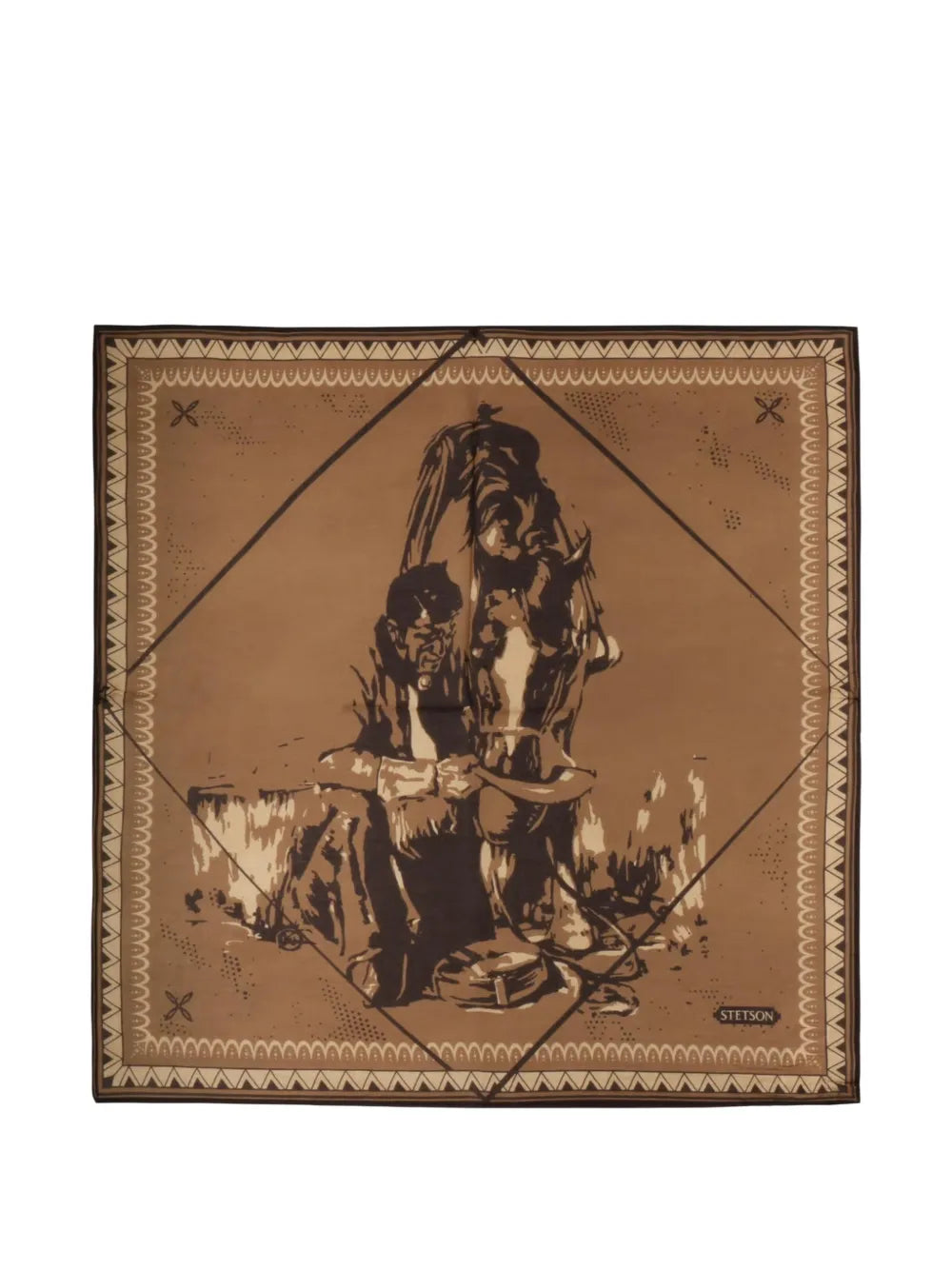 graphic-print cotton scarf