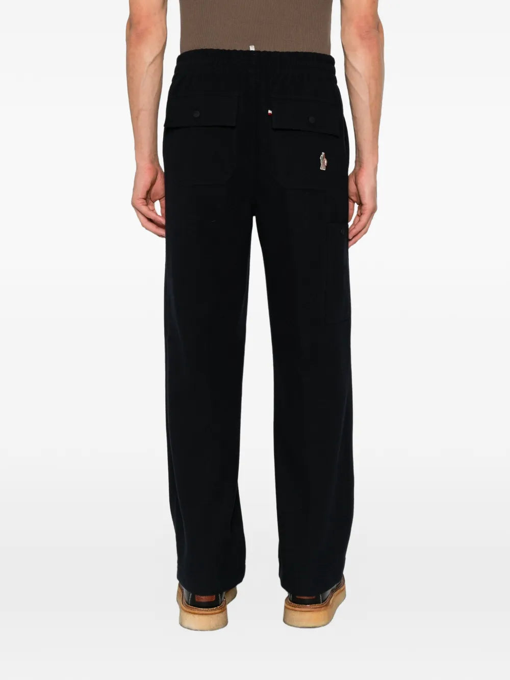 logo-patch straight-leg trousers