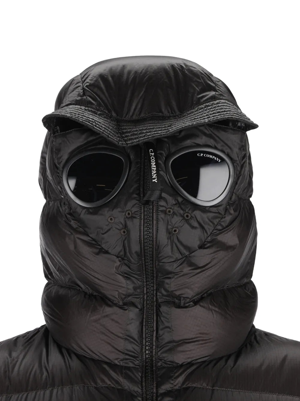 Goggle-detail quilted jacket