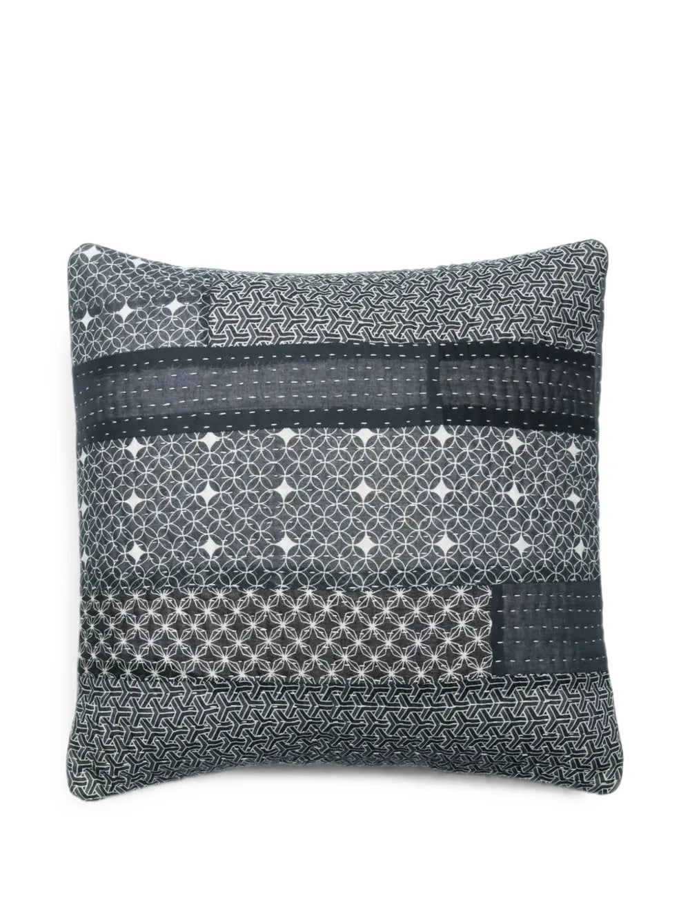 Sashiko-Stitch Patchwork Cushion