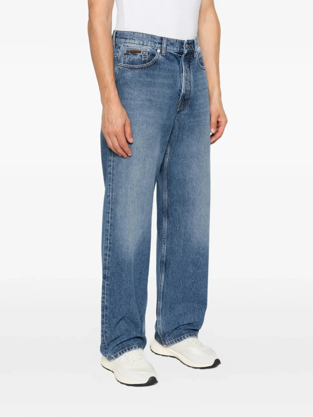 logo-patch straight-leg jeans