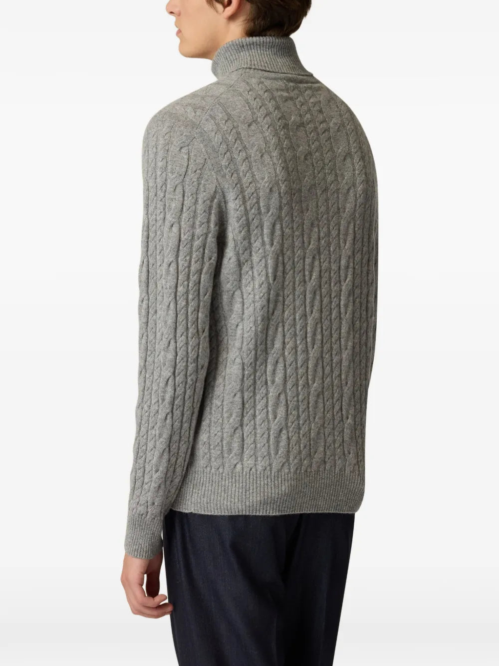 cable-knit roll-neck sweater