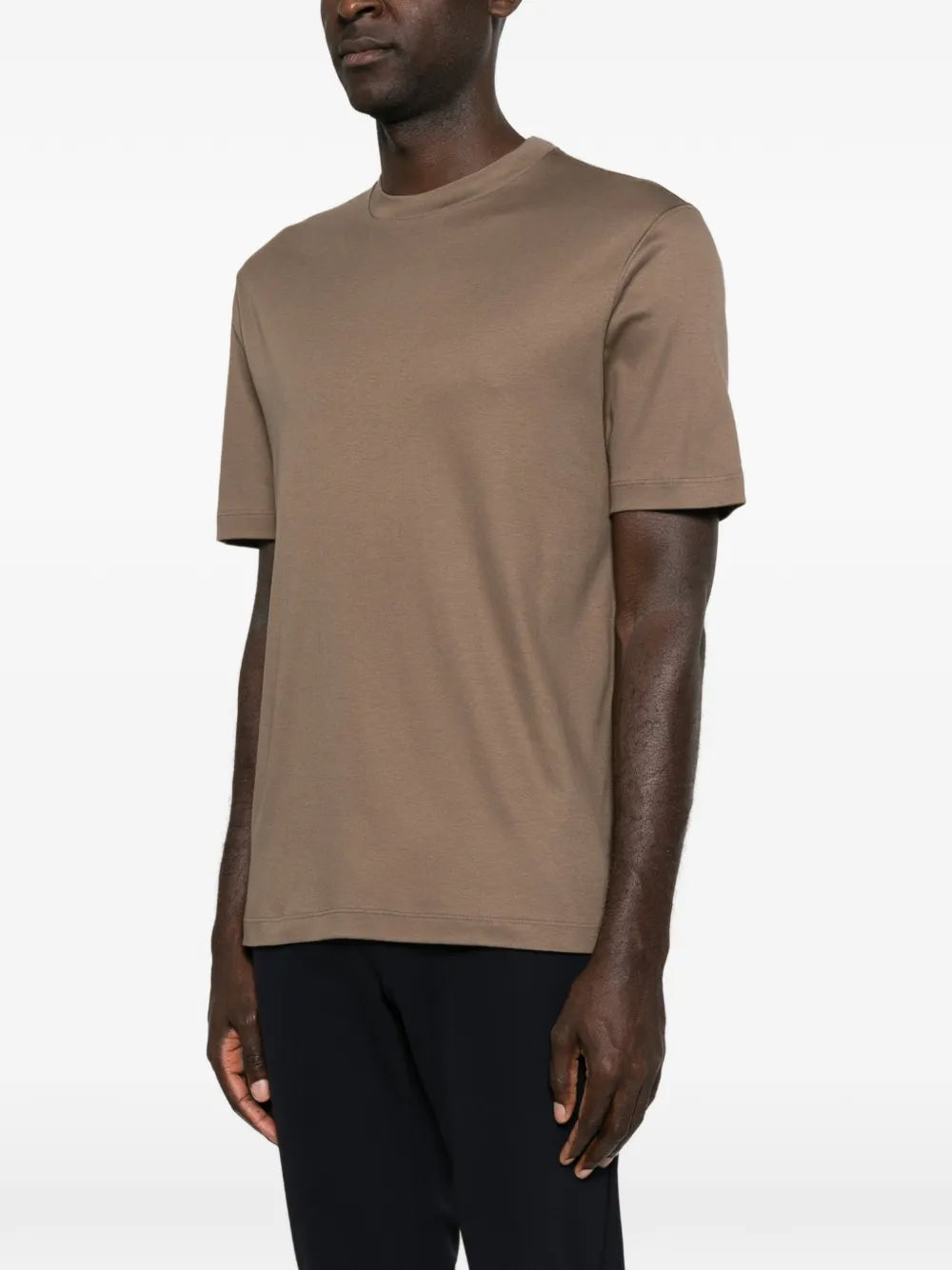 crew-neck short-sleeve sweater