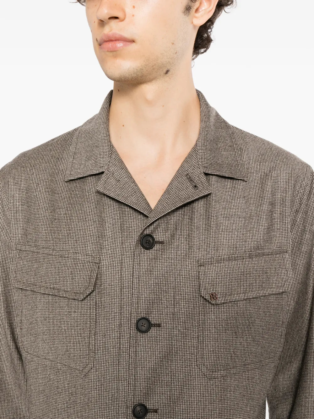 chest flap pockets shirt jacket 