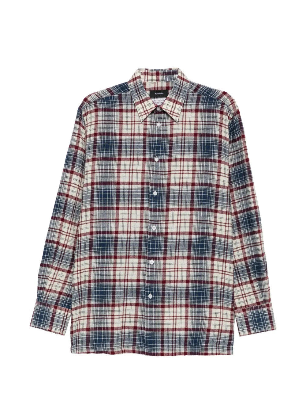 check-pattern button-down shirt
