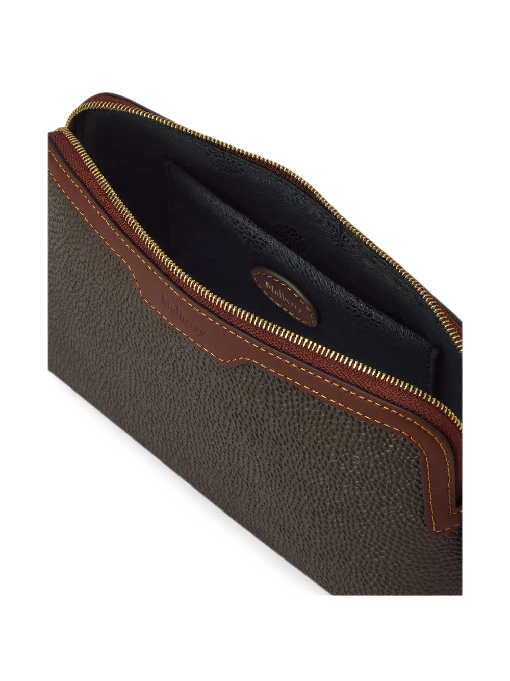 grained leather make up bag
