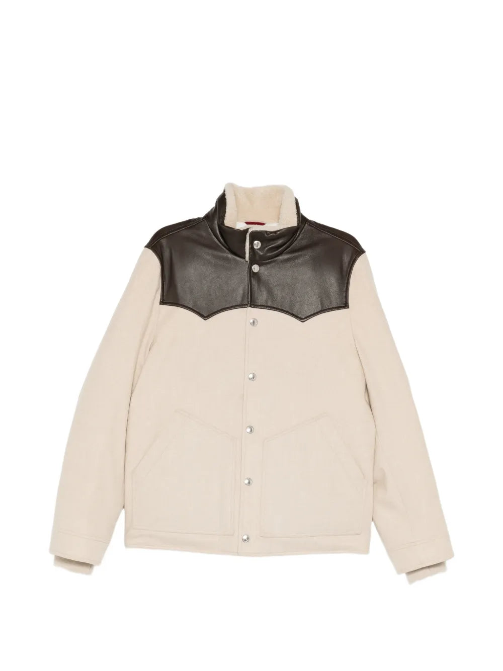 contrast-collar padded jacket 