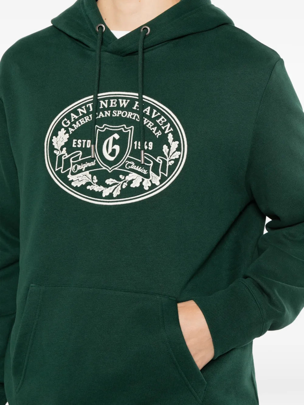 graphic-embroidered hoodie