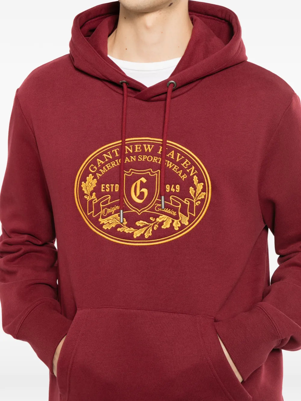 graphic-embroidered hoodie