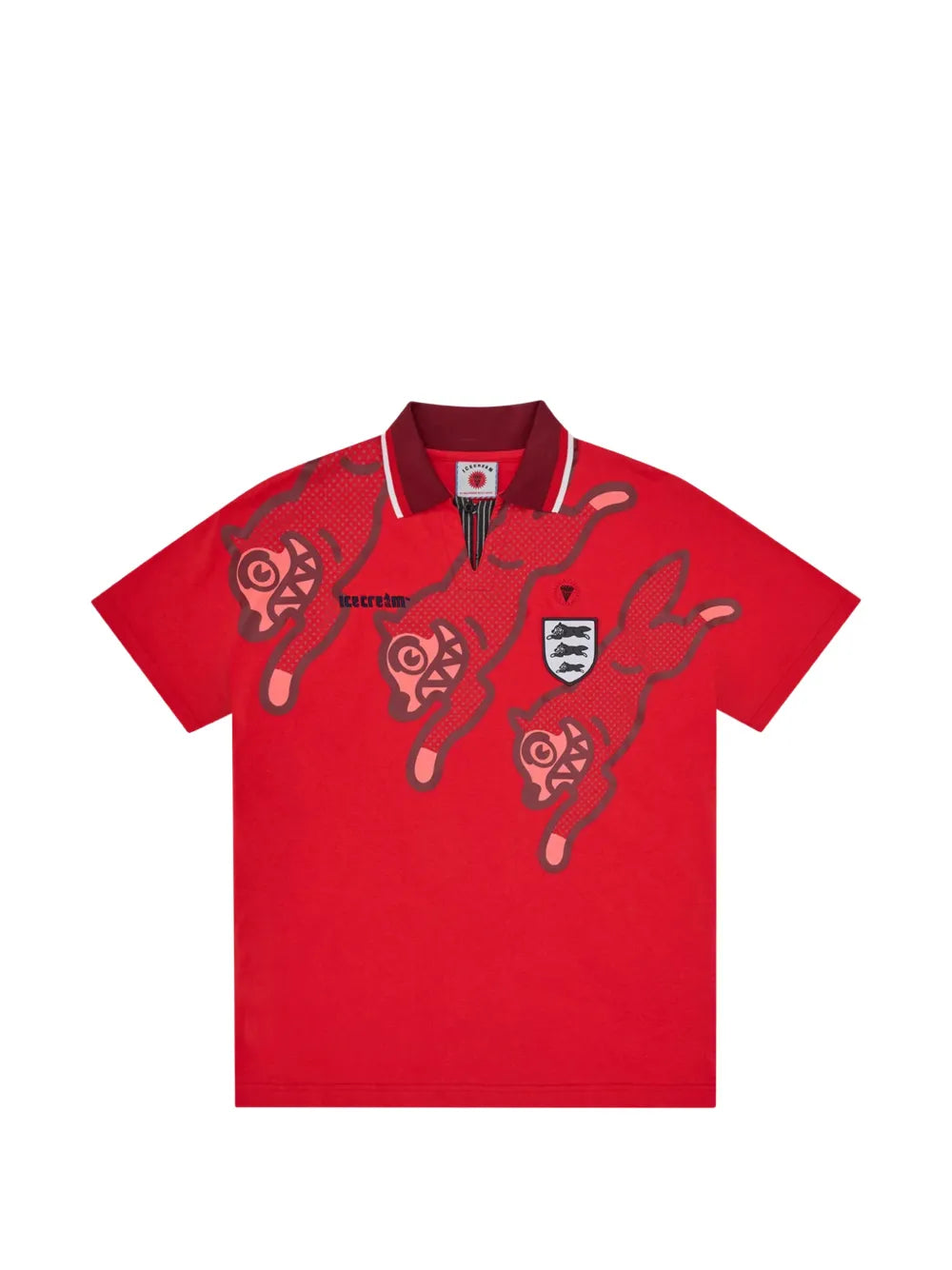 graphic-print polo shirt