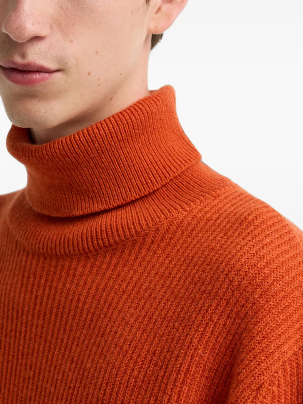 ribbed-knit roll-neck sweater