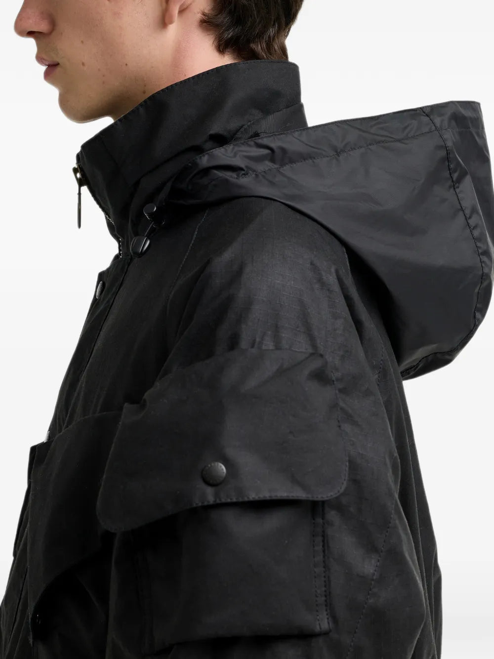 multi-pocket waxed jacket
