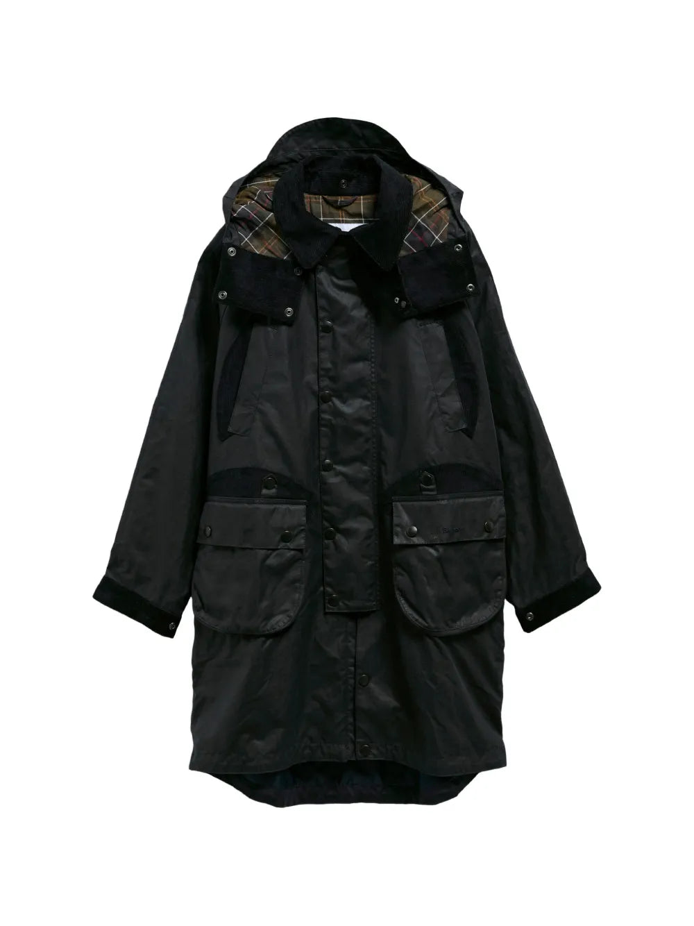 waxed-cotton hooded jacket