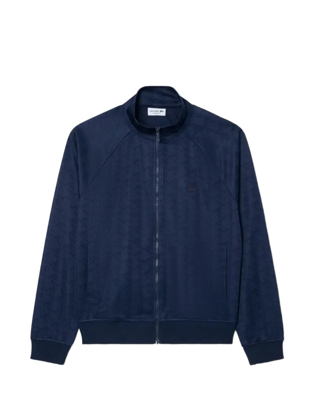 monogram-print zip-up sweater