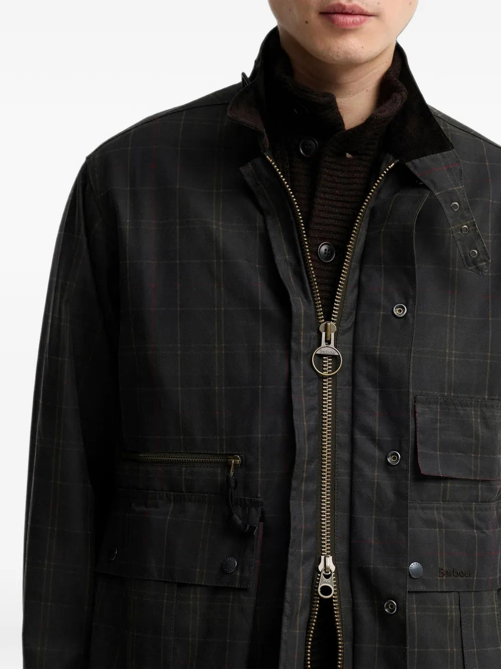 Ursula tartan-print buckled-collar jacket