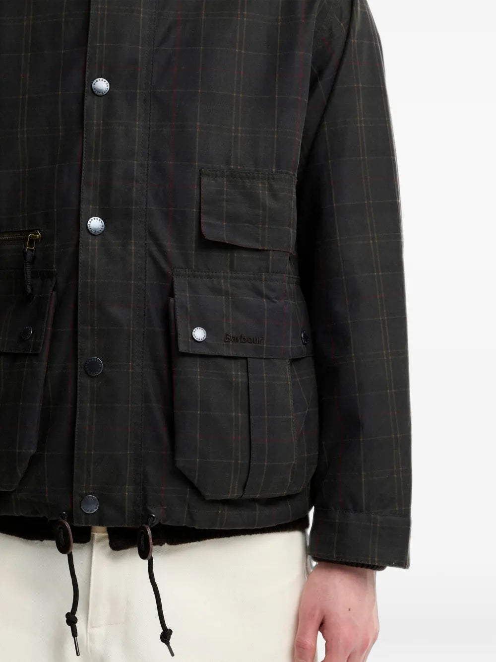 Ursula tartan-print buckled-collar jacket