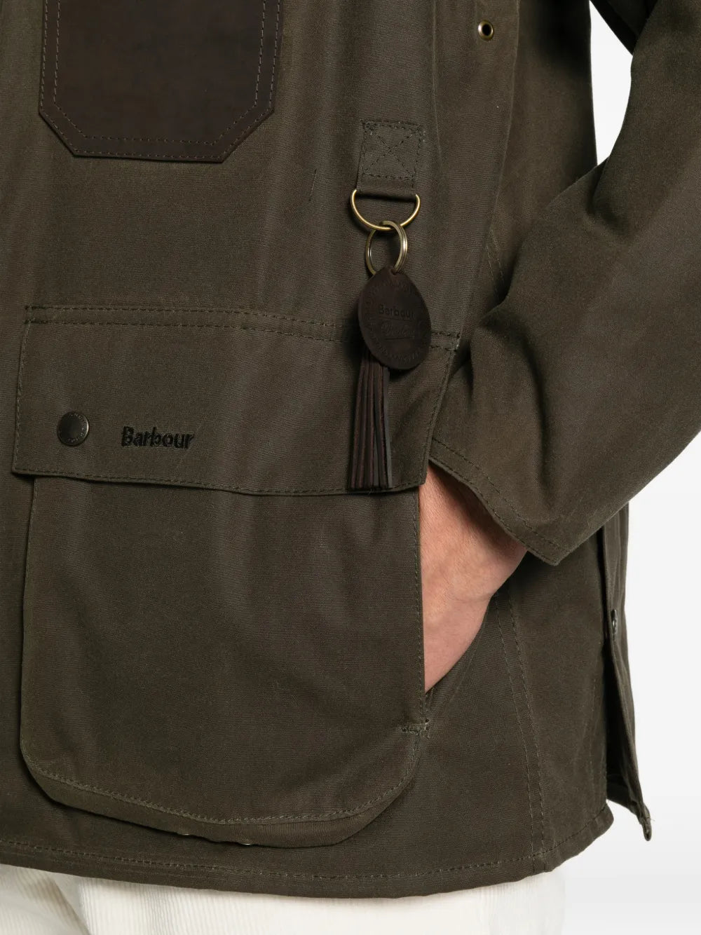 corduroy-collar patch-pocket coat