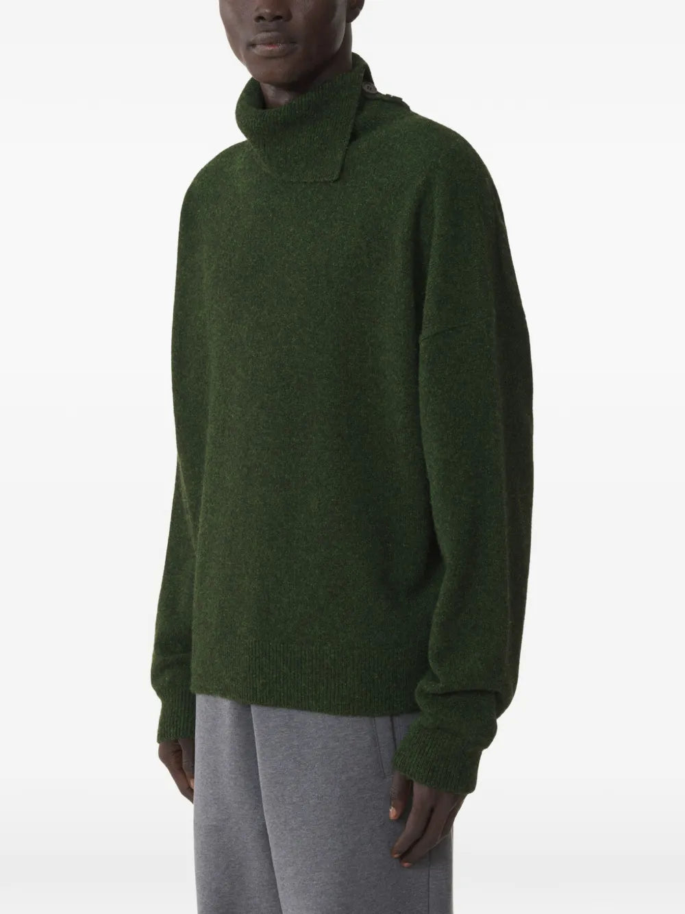 button-neck cashmere sweater