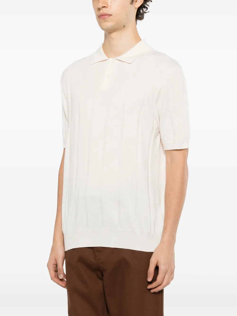 ribbed-knit polo shirt 