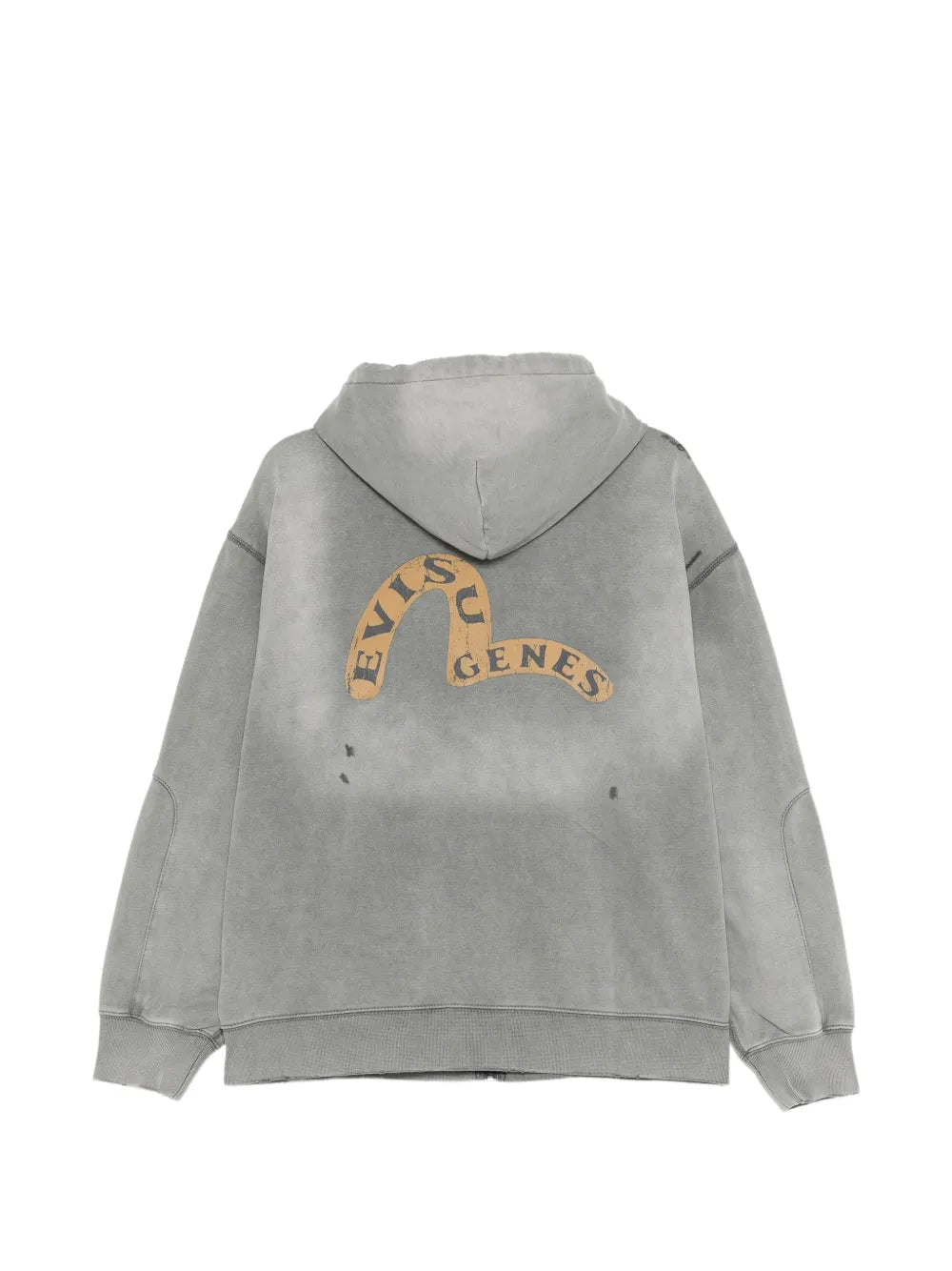 distressed logo-print hoodie