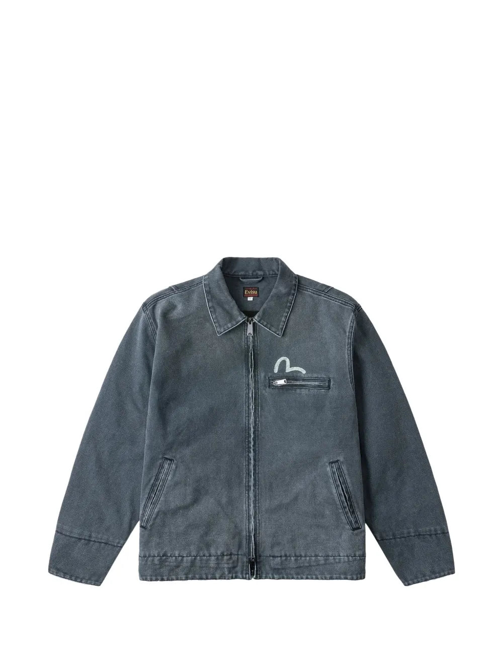 Seagull-print rose-embroidered jacket