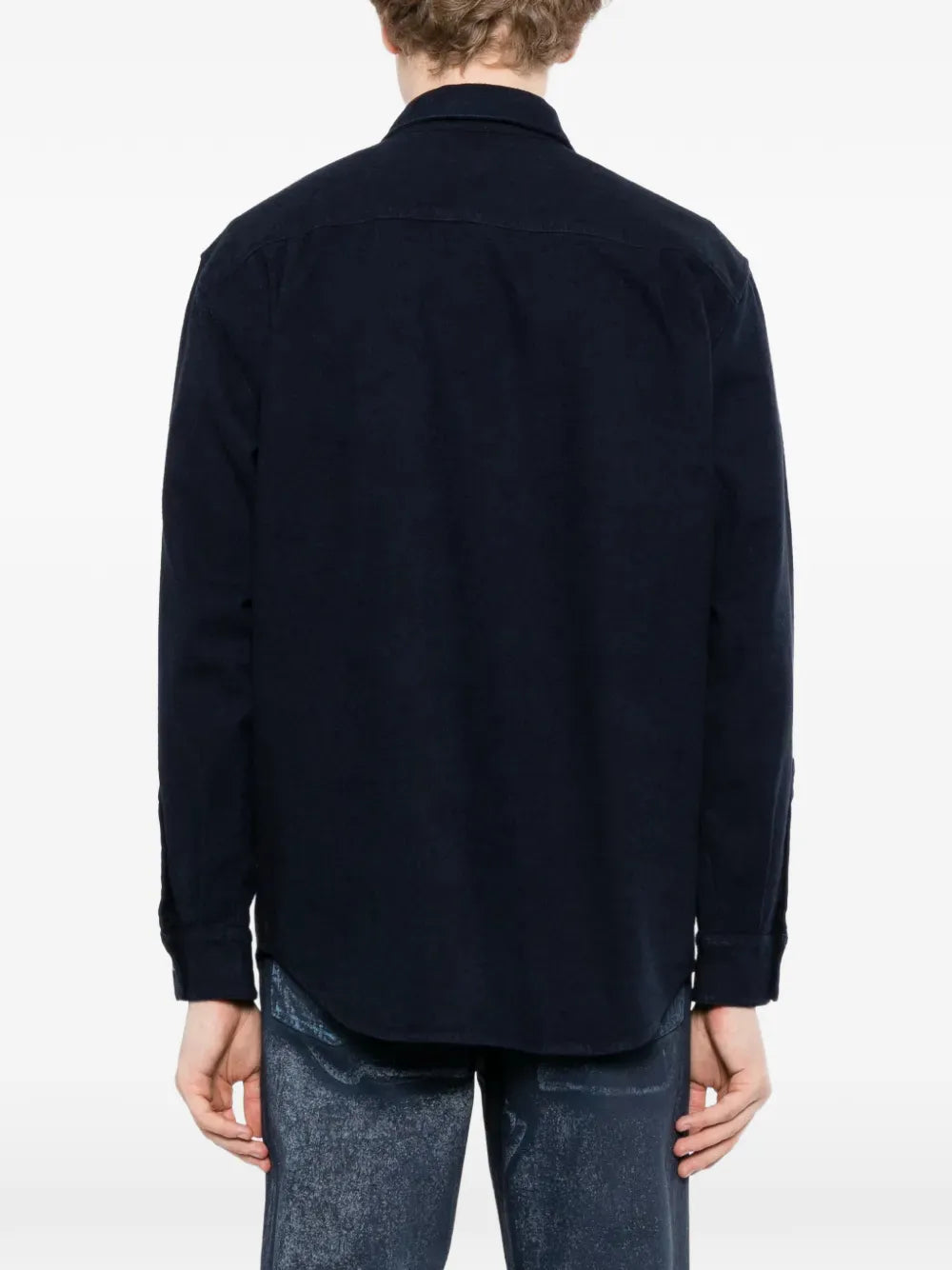 logo-embroidered chest-pocket shirt jacket
