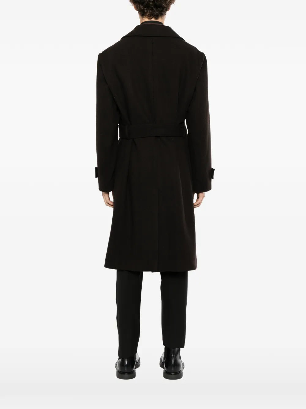 herringbone belted coat