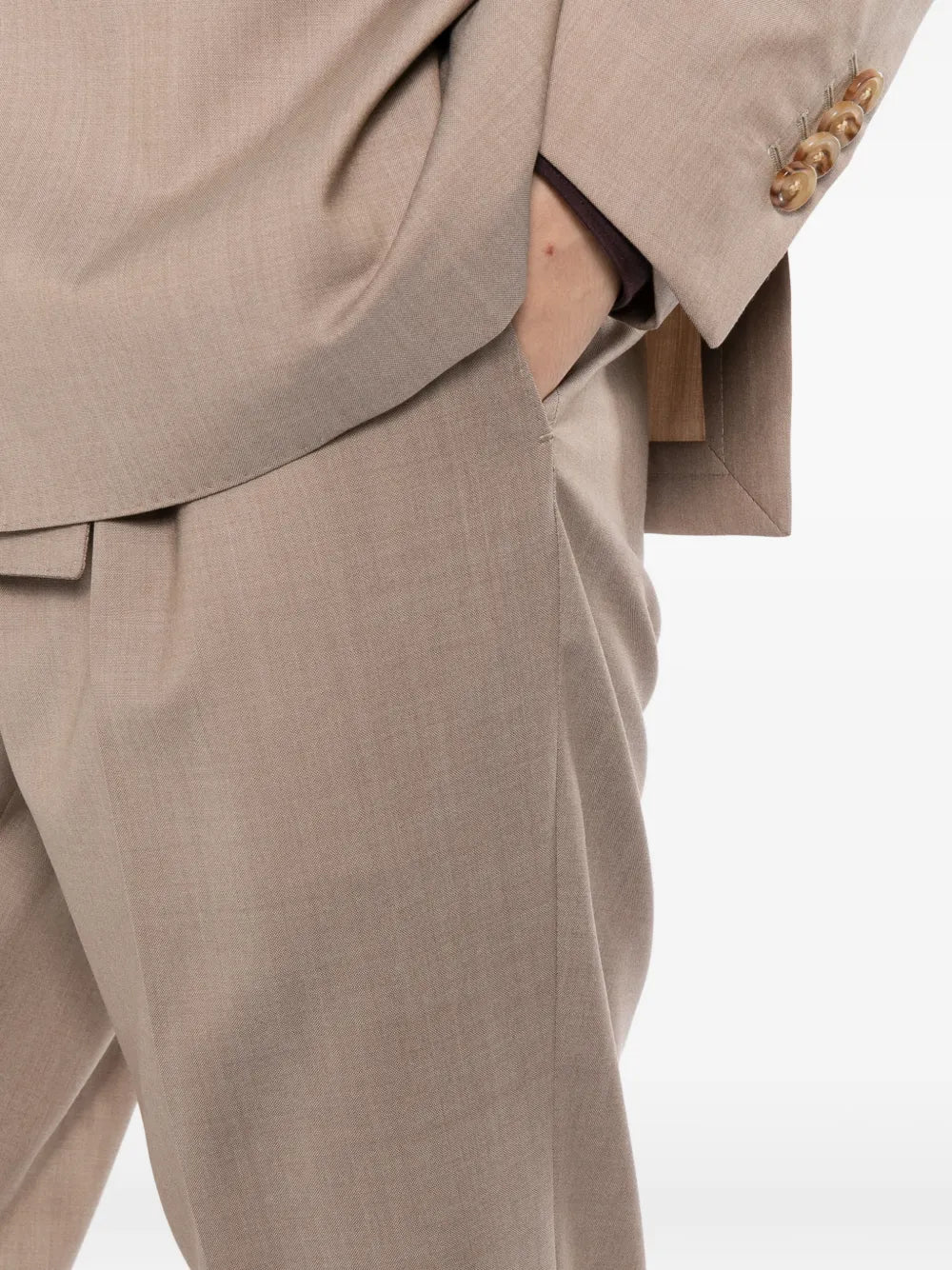 double-breasted peak-lapel suit