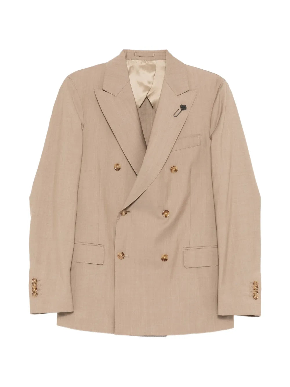 double-breasted peak-lapel suit