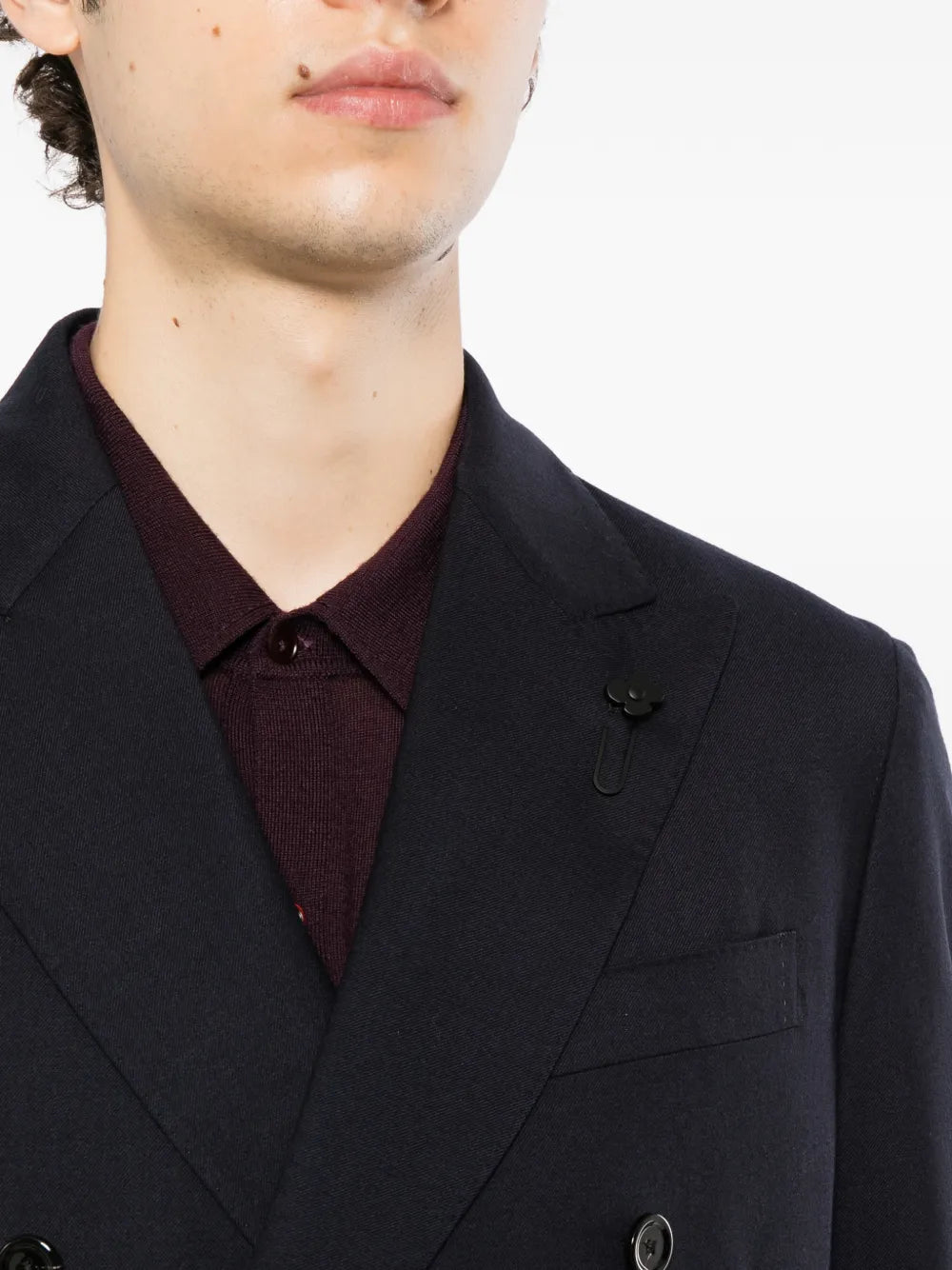 double-breasted peak-lapel blazer
