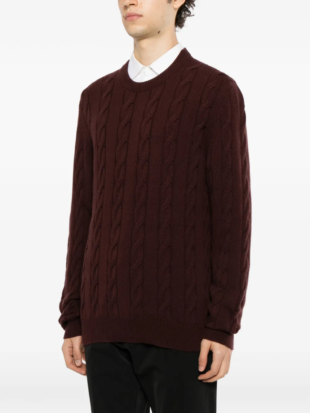 cable-knit sweater