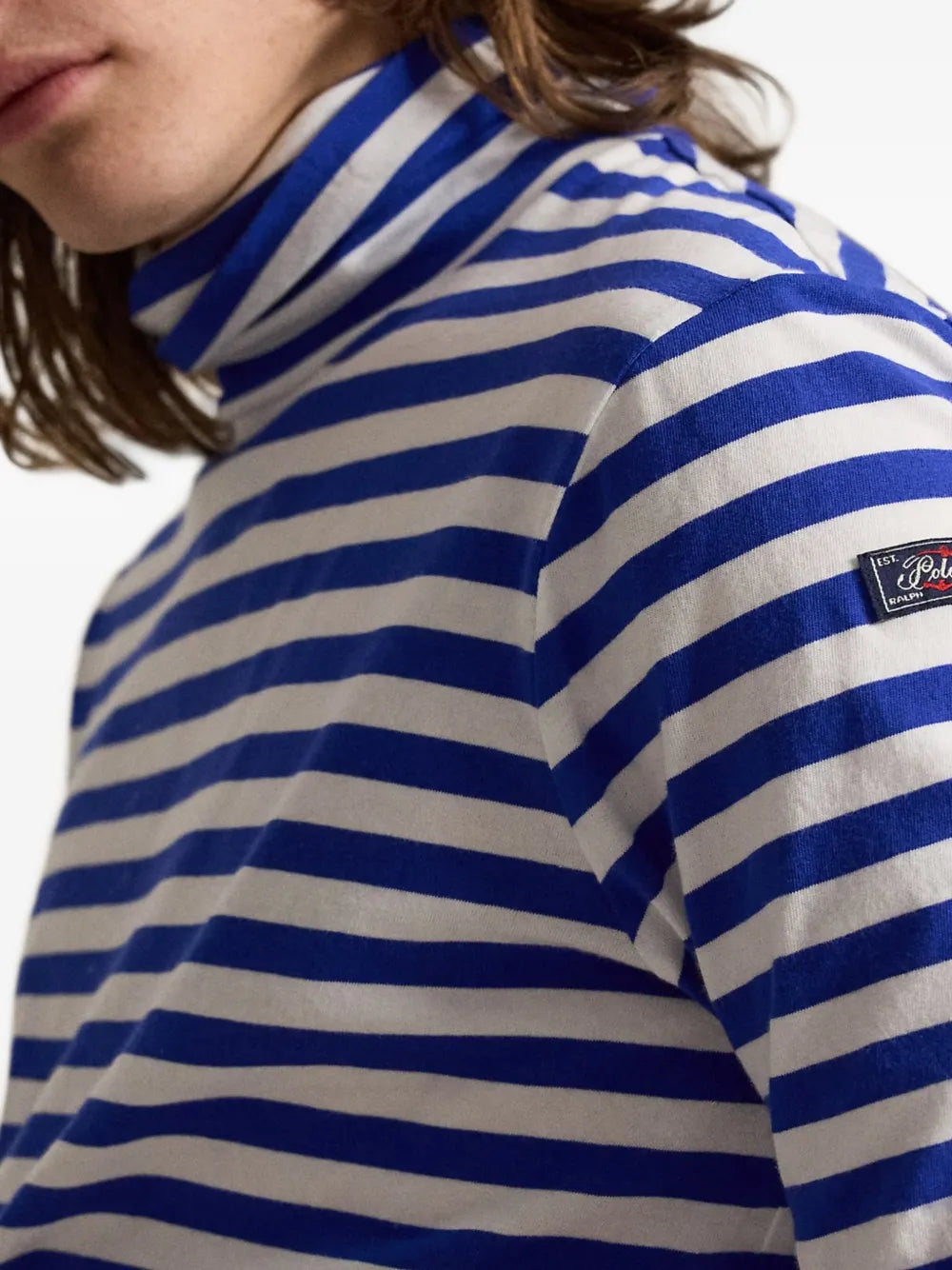 Classic Fit striped rollneck pullover