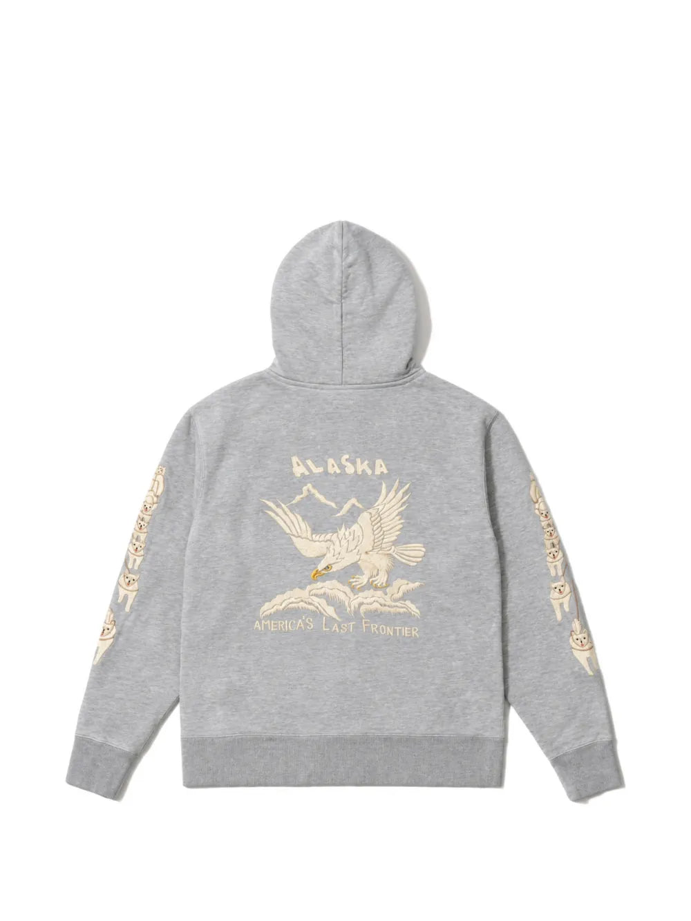 embroidered zip-up hoodie