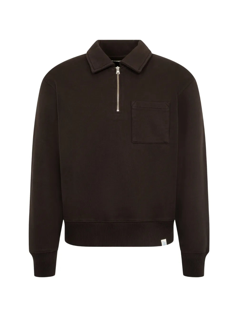 quarter-zip chest-pocket polo top