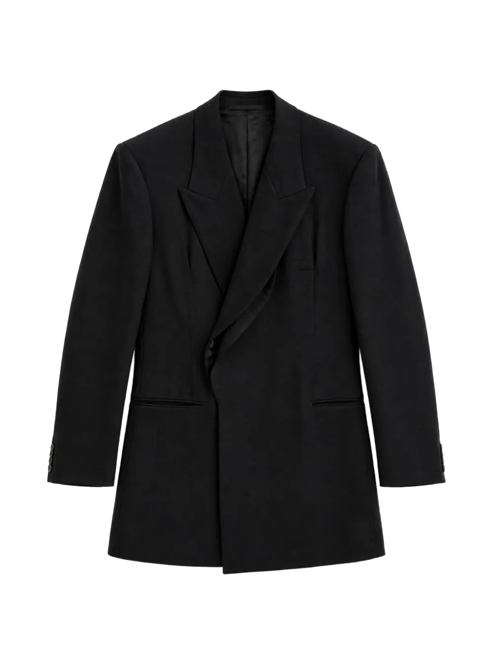 peak-lapel double-breasted blazer