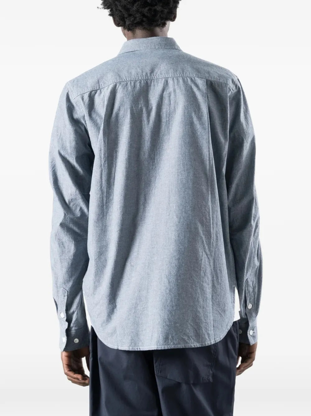 7711  Human logo-embroidered pocket-detail shirt
