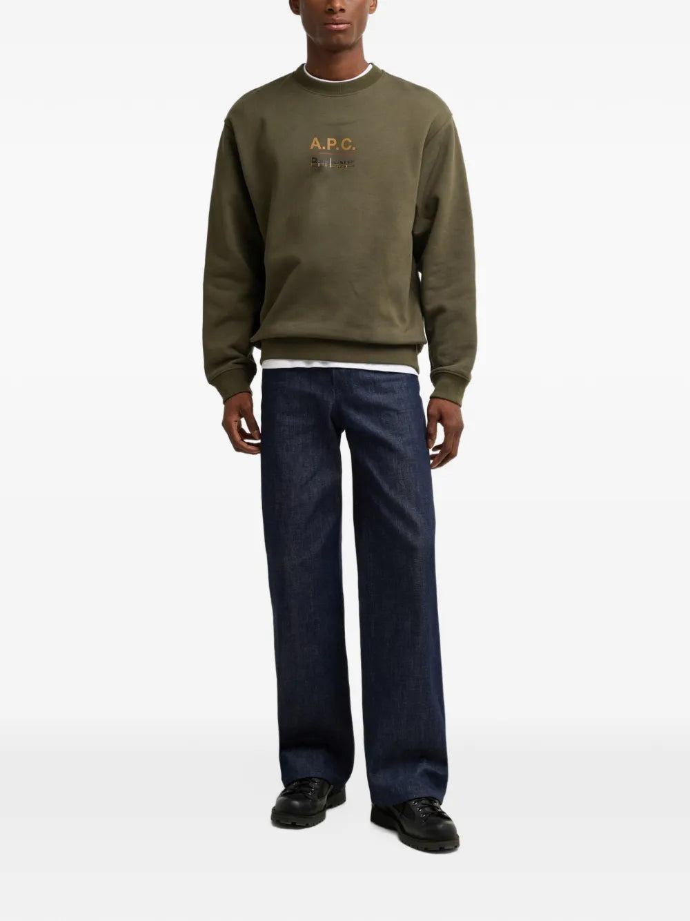  x A.P.C logo-print cotton sweater