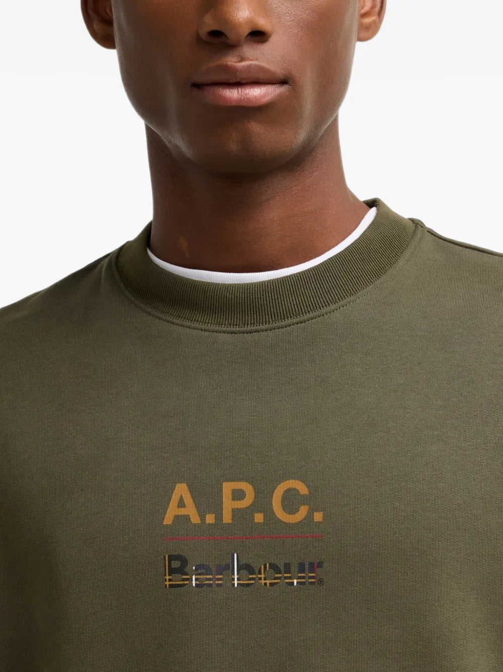  x A.P.C logo-print cotton sweater