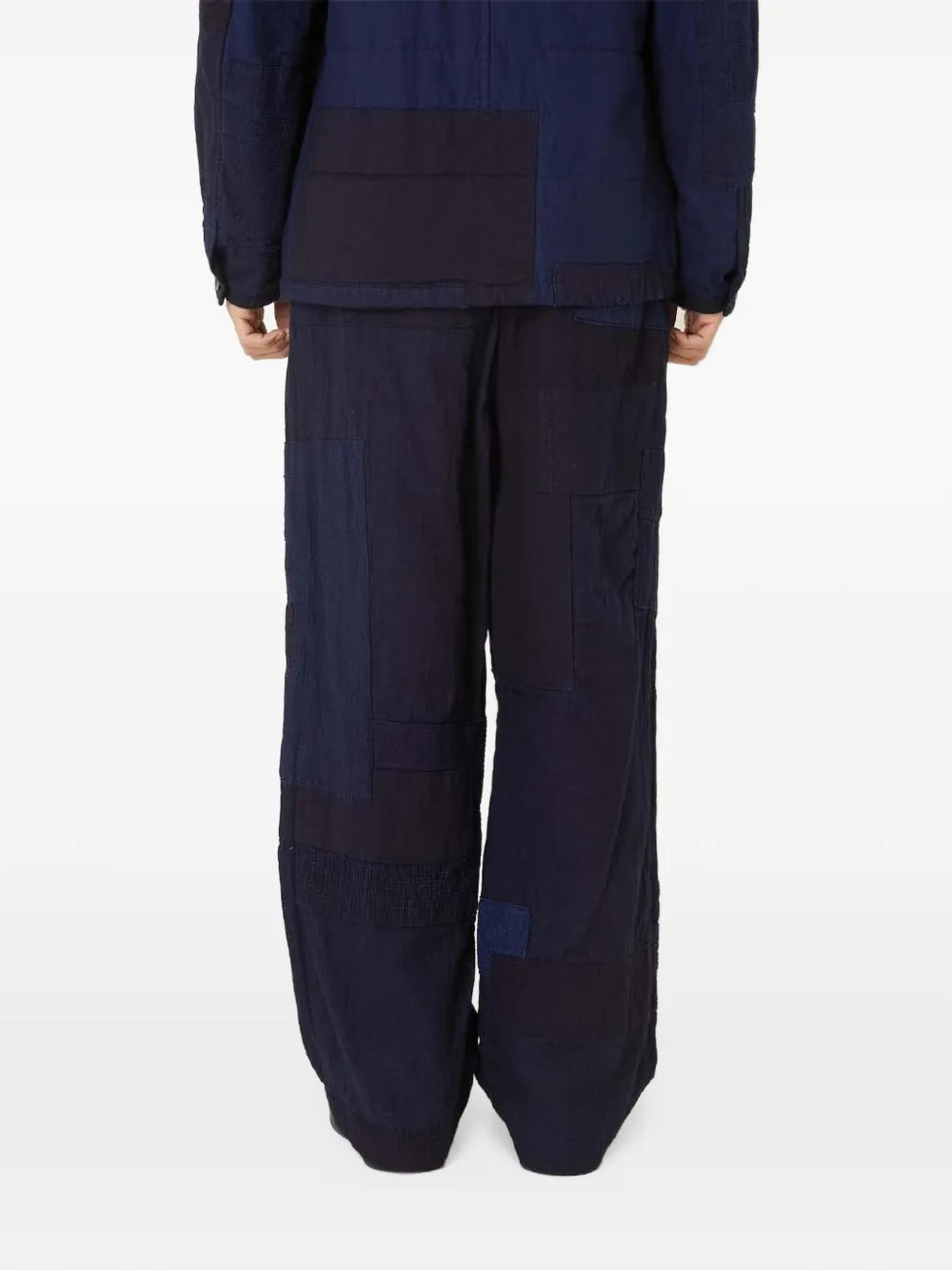 patchwork cotton trousers