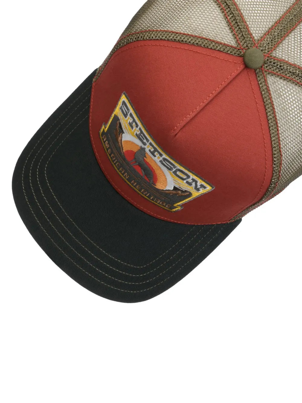 Wolf logo-patch mesh-panel cap