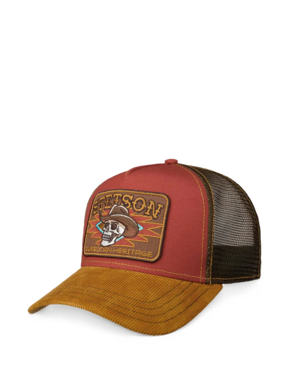 Cowboy Skull corduroy-panel cap