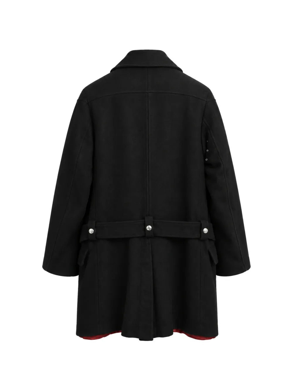 biker-style belted coat