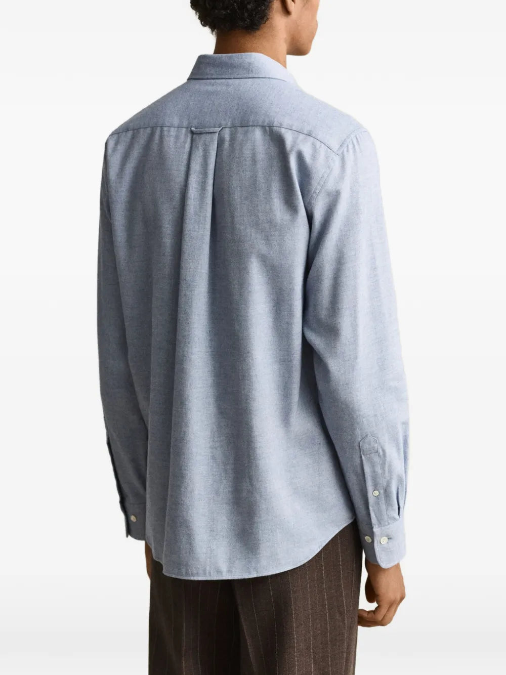 mélange-effect button-down shirt